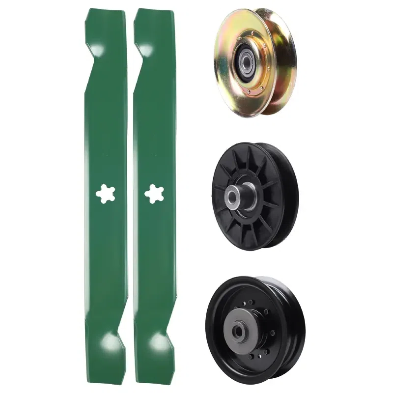 UDC Parts Mower Kit / Pulley 127783 + Pulley 532194326 + Pulley 532196104 + 2 Pack Blades 138497 / Fits Husqvarna LT1597