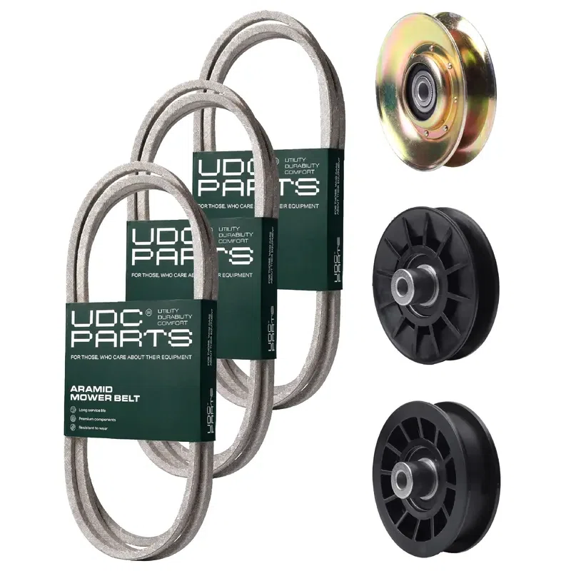 UDC Parts Mower Kit / Belt 130969 + Belt 138255 + Belt 140218 + Pulley 127783 + Pulley 532194326 + Pulley 532194327 / Fits Husqvarna LTH151