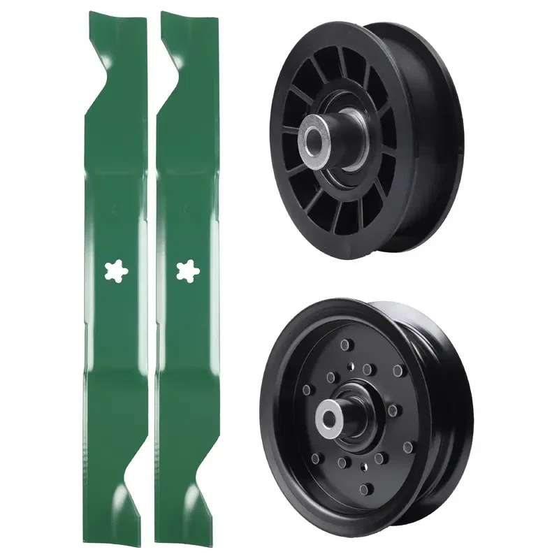 UDC Parts Mower Kit / Pulley 532196106 + Pulley 532194327 + 2 Pack Blades 405380 / Fits Poulan Pro PB185A46LT PB18VA46 PB19546LT PB20A46 PB20A46YT PB20H46LT PB20H46YT PB20VA46 PB22H46YT PB22H46YTX