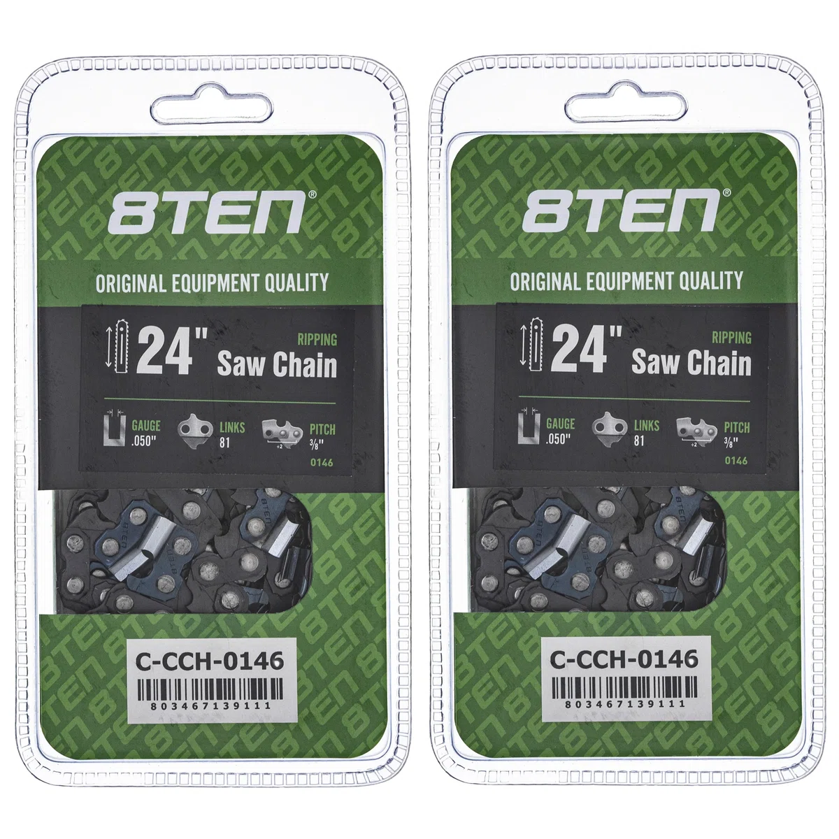 Chainsaw Chain 24 Inch .050 3/8 81DL For Homelite Echo Tanaka 72LPX081G 72LGX081G 72LPX81CQ | 2-PACK