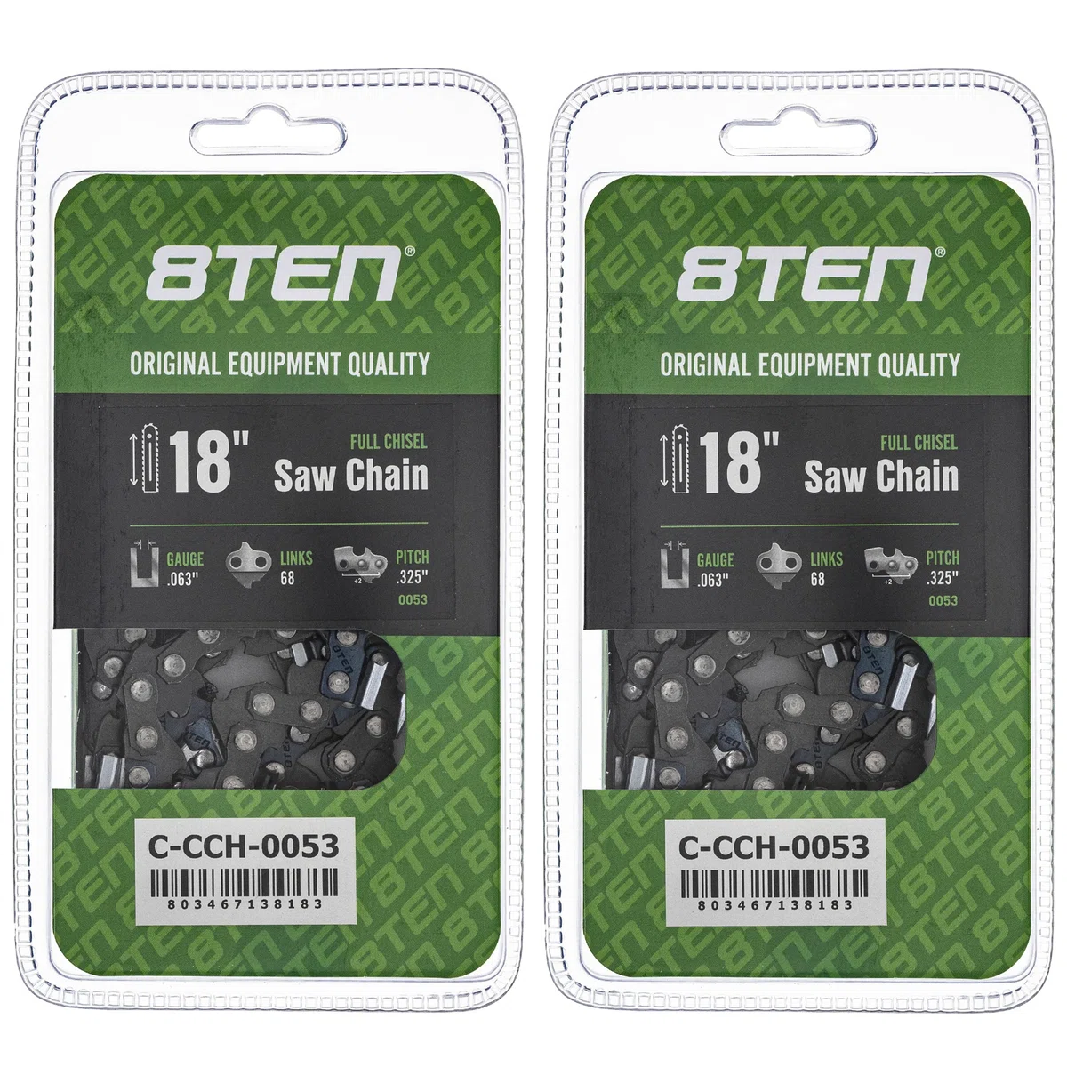 Chainsaw Chain 18 Inch .063 .325 68DL For Stihl Homelite 26RM368 22BPX068G 22LPX068G 36390050068 | 2-PACK