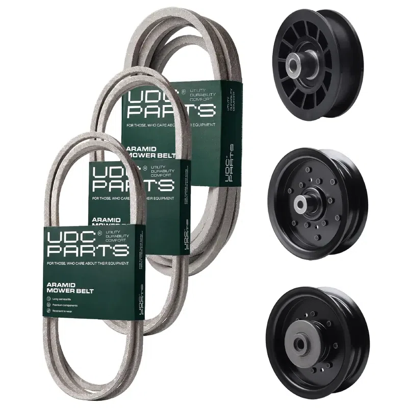 UDC Parts Mower Kit / Belt 140218 + Belt 197242 + Belt 405143 + Pulley 532196104 + Pulley 532196106 + Pulley 532194327 / Fits Husqvarna YTH220 Twin