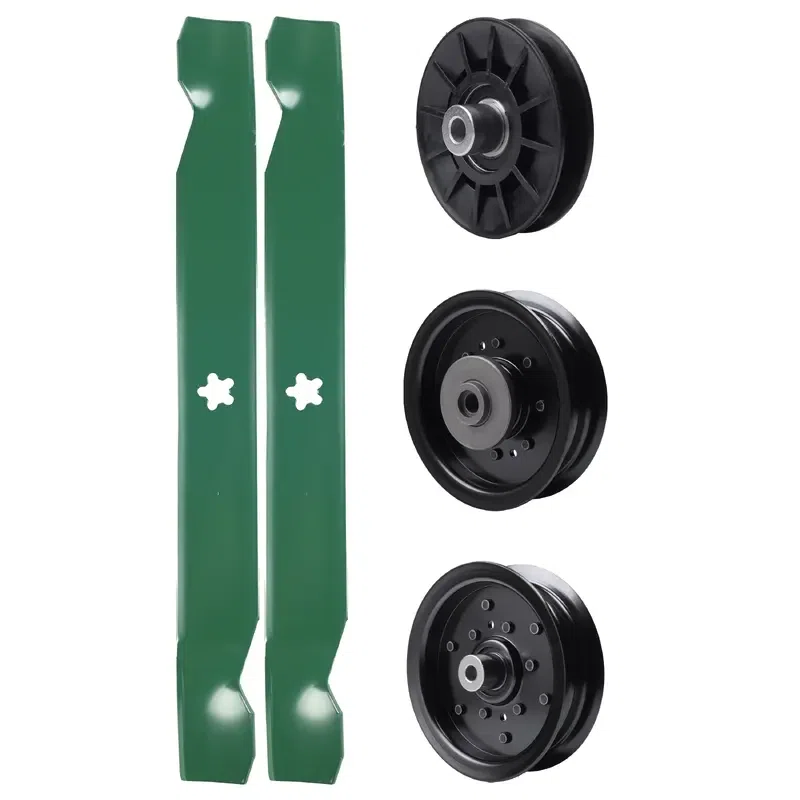 UDC Parts Mower Kit / Pulley 532194326 + Pulley 532196104 + Pulley 532196106 + 2 Pack Blades 138971 / Fits Husqvarna YTH23V42