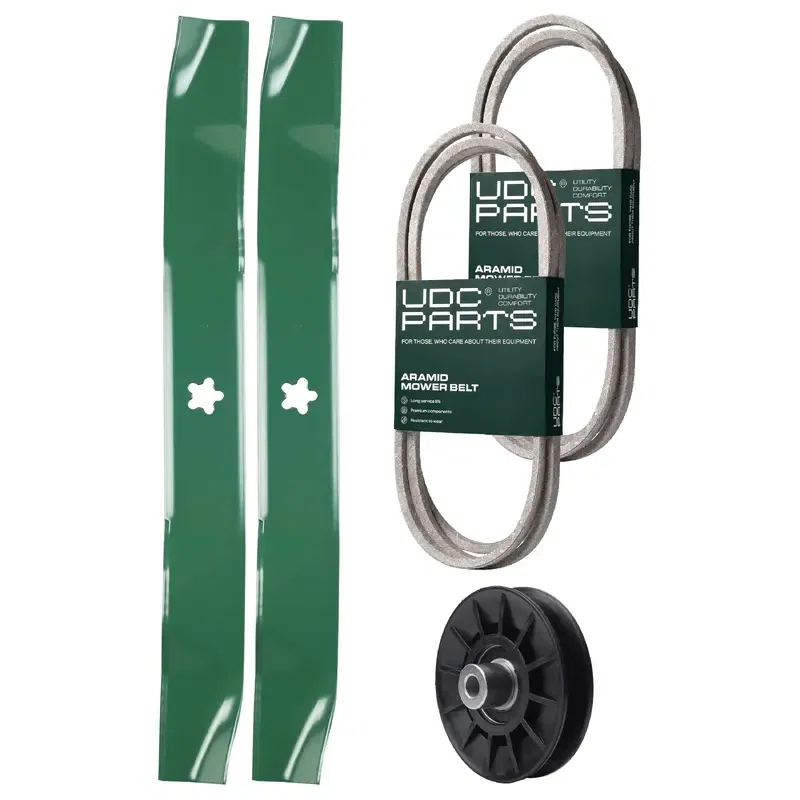 UDC Parts Mower Kit / Belt 130969 + Belt 144959 + Pulley 532194326 + 2 Pack Blades 134149 / Fits Jonsered LT2218A LT2218A2 LT2226A2