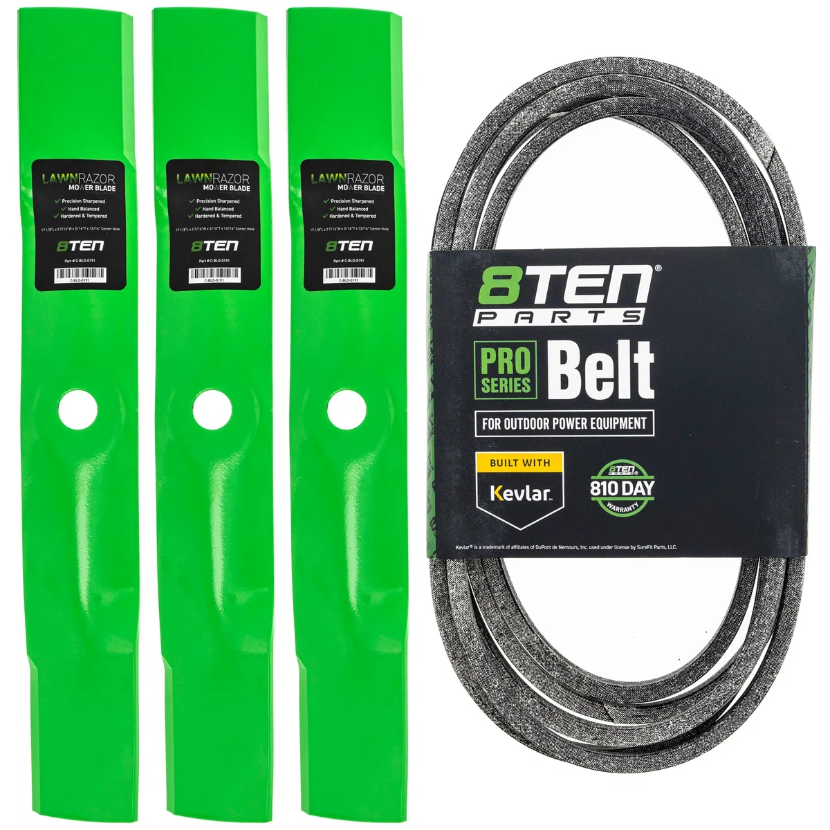 Mower Blades & Deck Belt Kit For John Deere MK1007812