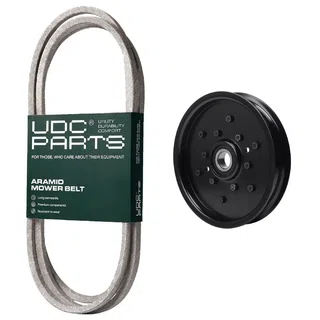 UDC Parts Mower Kit / Belt M144044 + Pulley AM106627 / Fits John Deere LT150 LT160 LT180 LT190 X300 Select Series X304 Select Series X320 Select Series X324 Select Series X340 Select Series X360