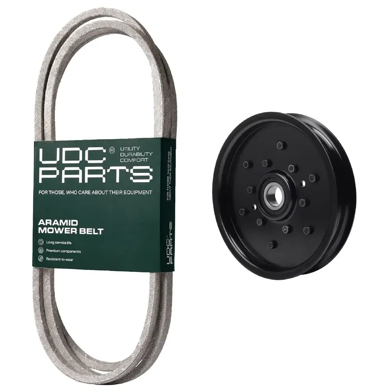 UDC Parts Mower Kit / Belt M144044 + Pulley AM106627 / Fits John Deere LT150 LT160 LT180 LT190 X300 Select Series X304 Select Series X320 Select Series X324 Select Series X340 Select Series X360
