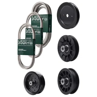 UDC Parts Mower Kit / Belt 130969 + Belt 140218 + Belt 196103 + Pulley 129861 + Pulley 532194326 + Pulley 532196106 + Pulley 532194327 / Fits Statesman SOGT26H54