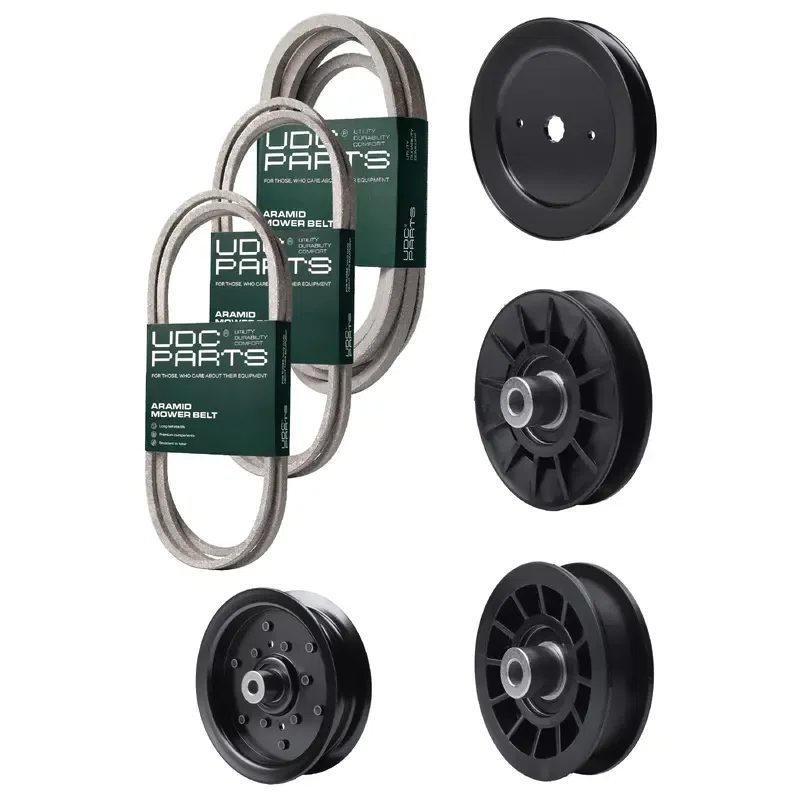 UDC Parts Mower Kit / Belt 130969 + Belt 140218 + Belt 196103 + Pulley 129861 + Pulley 532194326 + Pulley 532196106 + Pulley 532194327 / Fits Statesman SOGT26H54