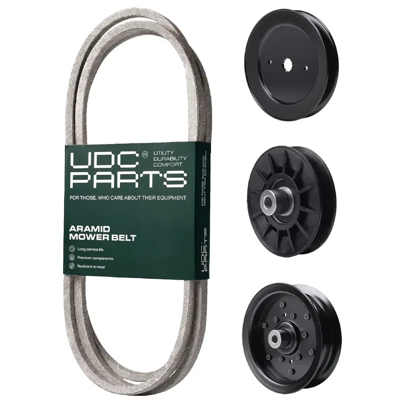 UDC Parts Mower Kit / Belt 144959 + Pulley 129861 + Pulley 532194326 + Pulley 532196106 / Fits Jonsered LT2218A2 LT2226A2 LT2742A2