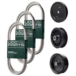UDC Parts Mower Kit / Belt 130969 + Belt 140218 + Belt 144959 + Pulley 195945 + Pulley 532196106 + Pulley 532194327 / Fits Husqvarna LTH171