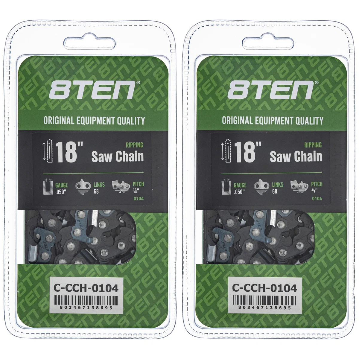 Chainsaw Chain 18 Inch .050 3/8 68DL For Solo Makita Husqvarna 501842568 501842668 72LPX068G | 2-PACK