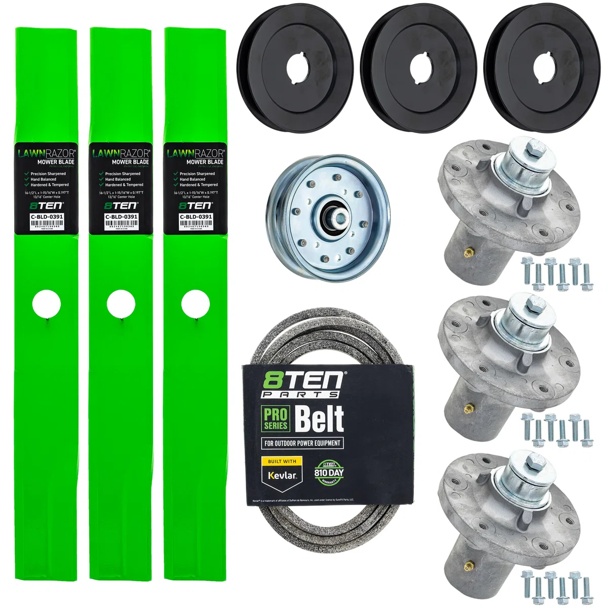 Deck Rebuild Kit Blade Spindle Belt Idler for Snapper SPX2548 48-Inch 1759055YP