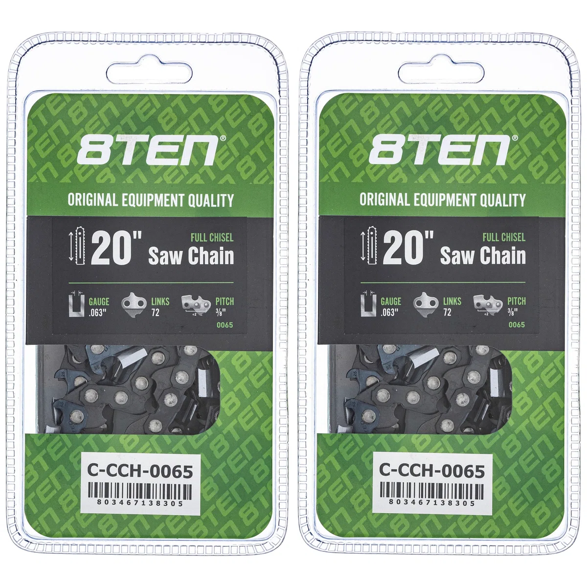 Chainsaw Chain 20 Inch .063 3/8 72DL For Stihl Dolmar Makita 75LPX072G 75EXL072G 36RS372E H50S72 | 2-PACK