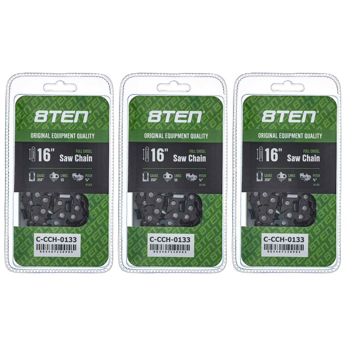 Chainsaw Chain 16 Inch .050 3/8 55DL For Stihl Homelite Oleo Mac 91VXL055G 91PXL055G 91PX055G | 3-PACK
