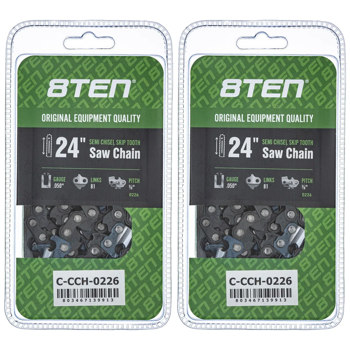 Chainsaw Chain 24 Inch .050 3/8 81DL For Homelite Echo Tanaka 72LPX081G 72LGX081G 72LPX81CQ | 2-PACK