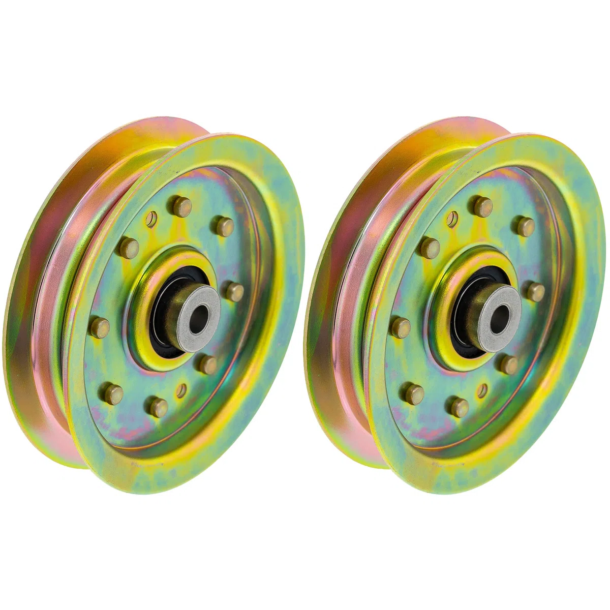 Flat Idler Pulley Set For Cub Cadet Columbia Troy-Bilt 956-04129 756-04129B 756-04129 753-08171 | 2-PACK