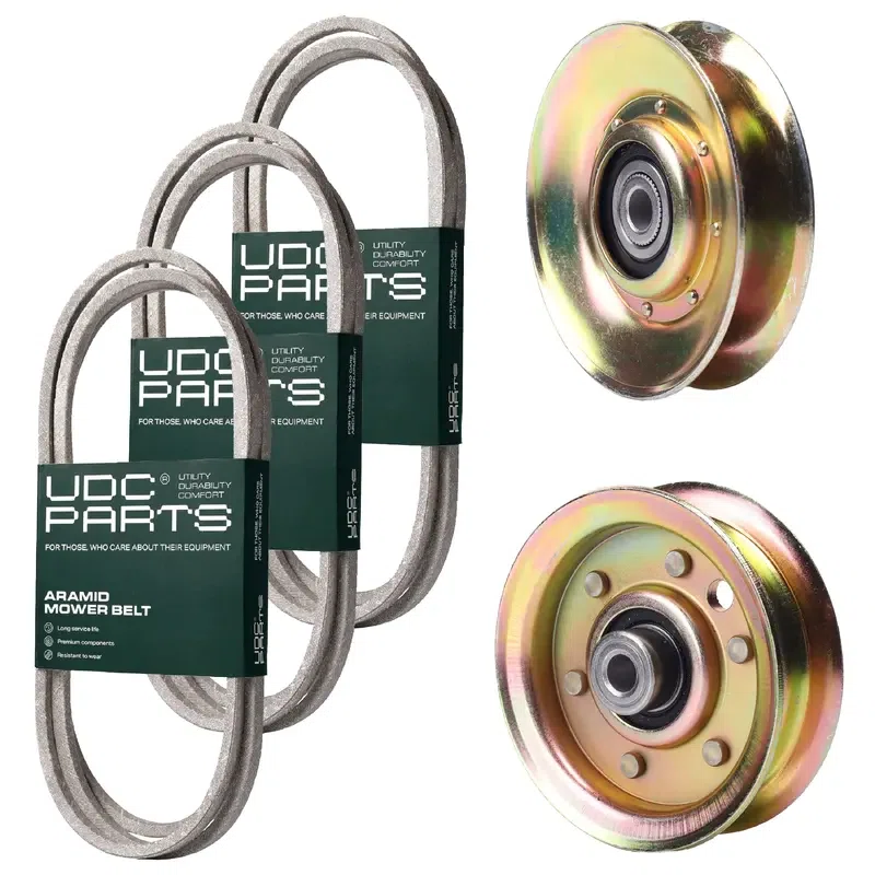 UDC Parts Mower Kit / Belt 140294 + Belt 144959 + Belt 174883 + Pulley 127783 + Pulley 173437 / Fits Jonsered LT16A LT18A