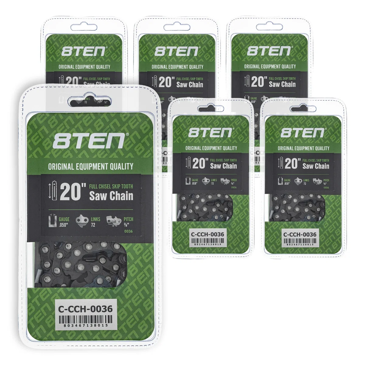Chainsaw Chain 20 Inch .050 3/8 72DL For Stihl Husqvarna Solo 591132372 501846572 585550072 | 6-PACK