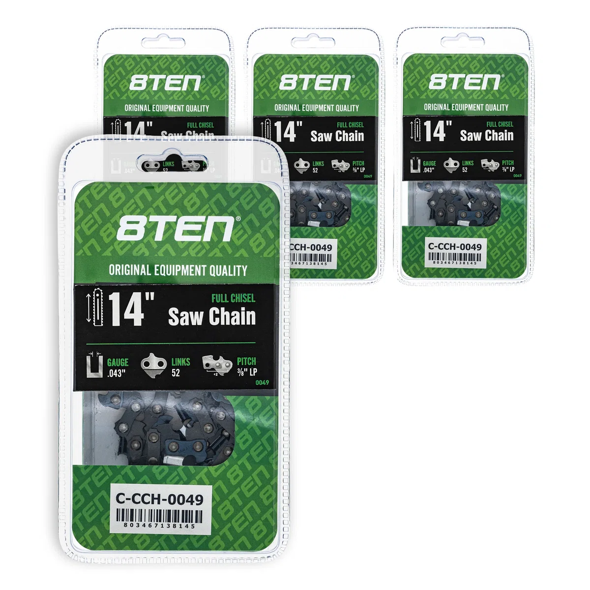 Chainsaw Chain 14 Inch .043 3/8 LP 52DL For Makita Echo Husqvarna | 4-PACK