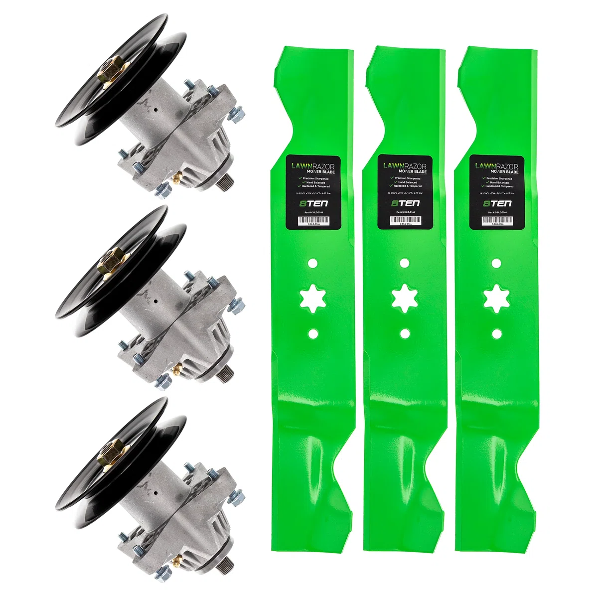 Mower Blades & Spindles Kit For Cub Cadet White Outdoor Huskee MK1002398
