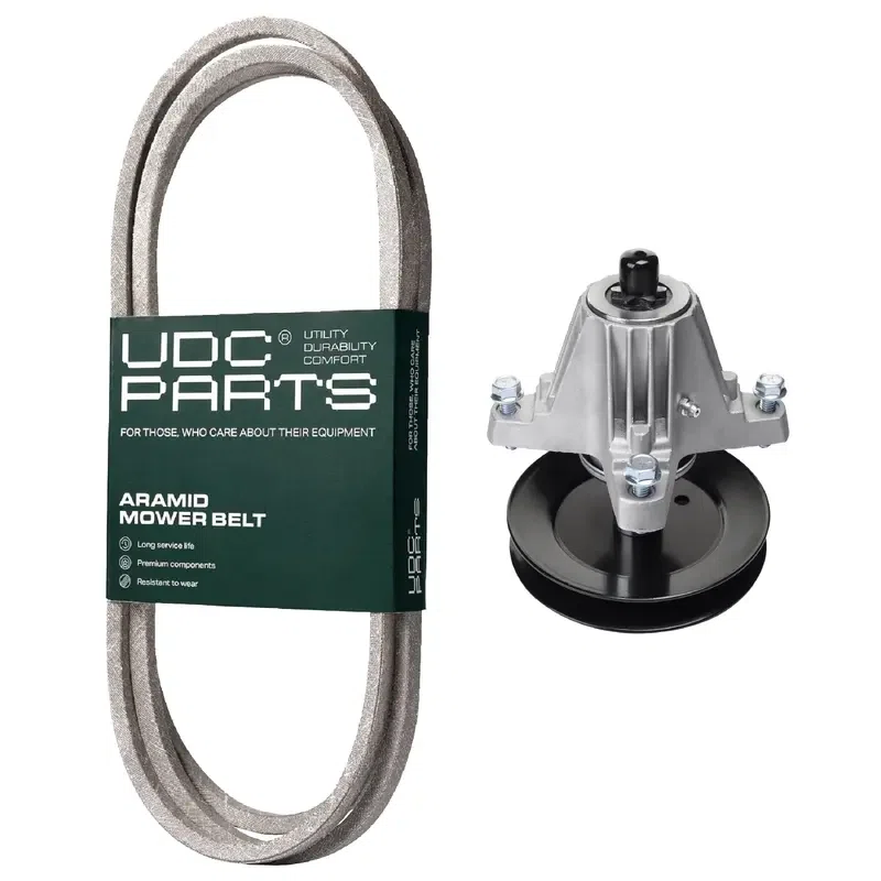 UDC Parts Mower Kit / Belt 754-05027A + Spindle 618-06978 / Fits Cub Cadet XT1-GT54 Fab XT1-ST54 Fab XT2-GX54 Fab