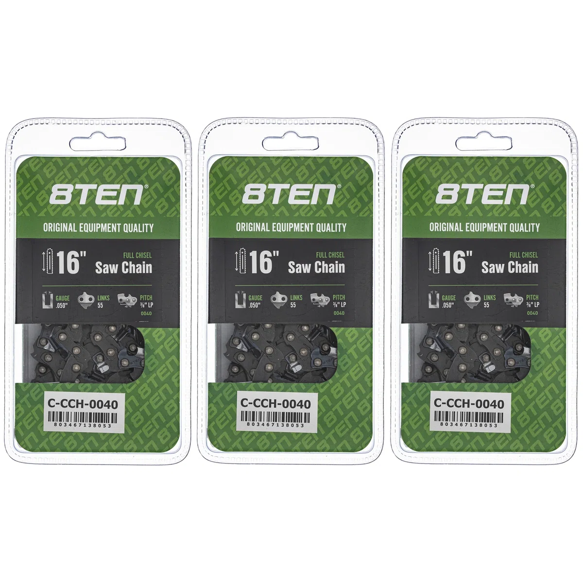 Chainsaw Chain 16 Inch .050 3/8 LP 55DL For Stihl Homelite Oleo Mac 91VXL055G 91PXL055G 91PX055G | 3-PACK