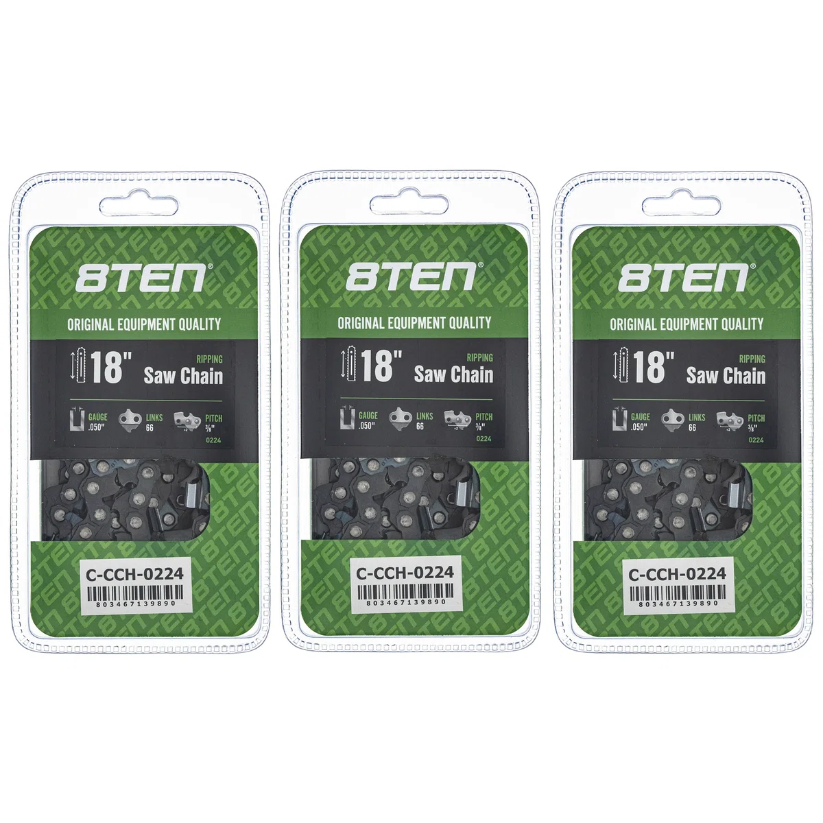 Chainsaw Chain 18 Inch .050 3/8 66DL For Stihl Homelite Echo 501846568 72EXL066G 72LPX066G 591132368 | 3-PACK