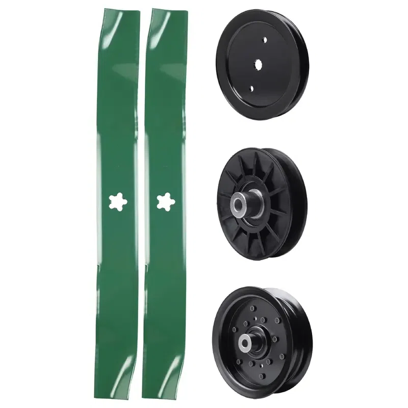 UDC Parts Mower Kit / Pulley 195945 + Pulley 532194326 + Pulley 532196106 + 2 Pack Blades 134149 / Fits Husqvarna LT1942 LT2223A2 LTH171 TS142K TS142L TS142X TS142XK YT16542 YT16542T YT1942 YT1942T