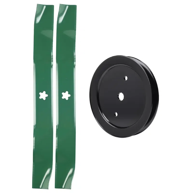 UDC Parts Mower Kit / Pulley 195945 + 2 Pack Blades 134149 / Fits Poulan C20H42YT PO175A42LT XT195H42LT