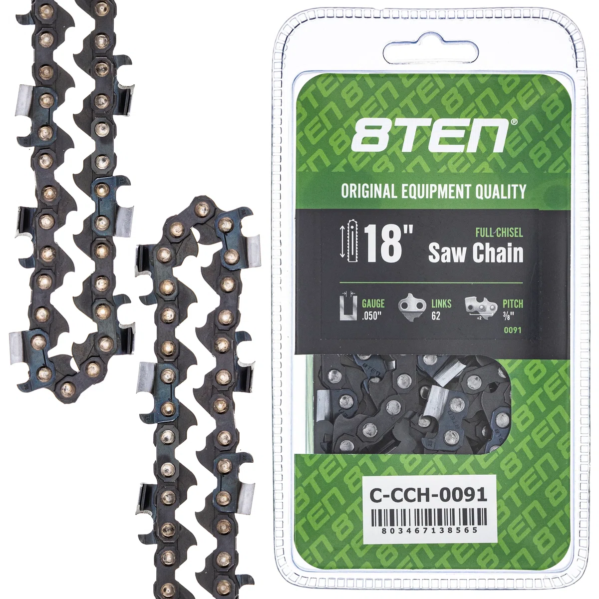Chainsaw Chain 18 Inch .050 3/8 62DL For Echo Black and Decker 91PX062G 91PX62CQ S62 576936562