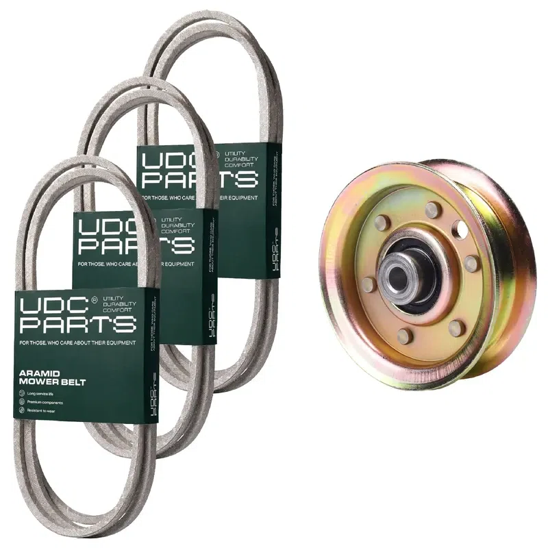 UDC Parts Mower Kit / Belt 140294 + Belt 174368 + Belt 180808 + Pulley 173437 / Fits Poulan Pro DPR22H48STA