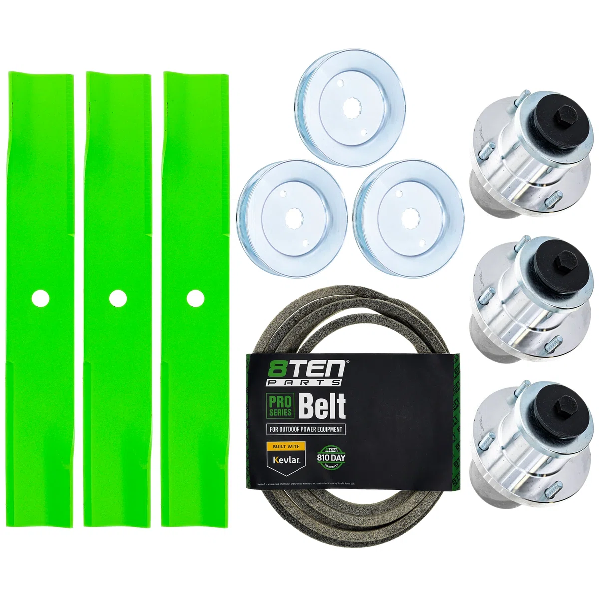 Blade Spindle Belt Kit for Hustler Raptor XDX 48-Inch 601123 607208 604665