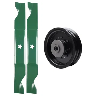 UDC Parts Mower Kit / Pulley 532196104 + 2 Pack Blades 405380 / Fits Poulan Pro 461ZX PP46SZ PPX46Z PX46Z