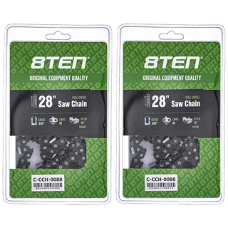 Full Chisel Chainsaw Chain 28 Inch .050 3/8 92DL for McCulloch 2 Pack