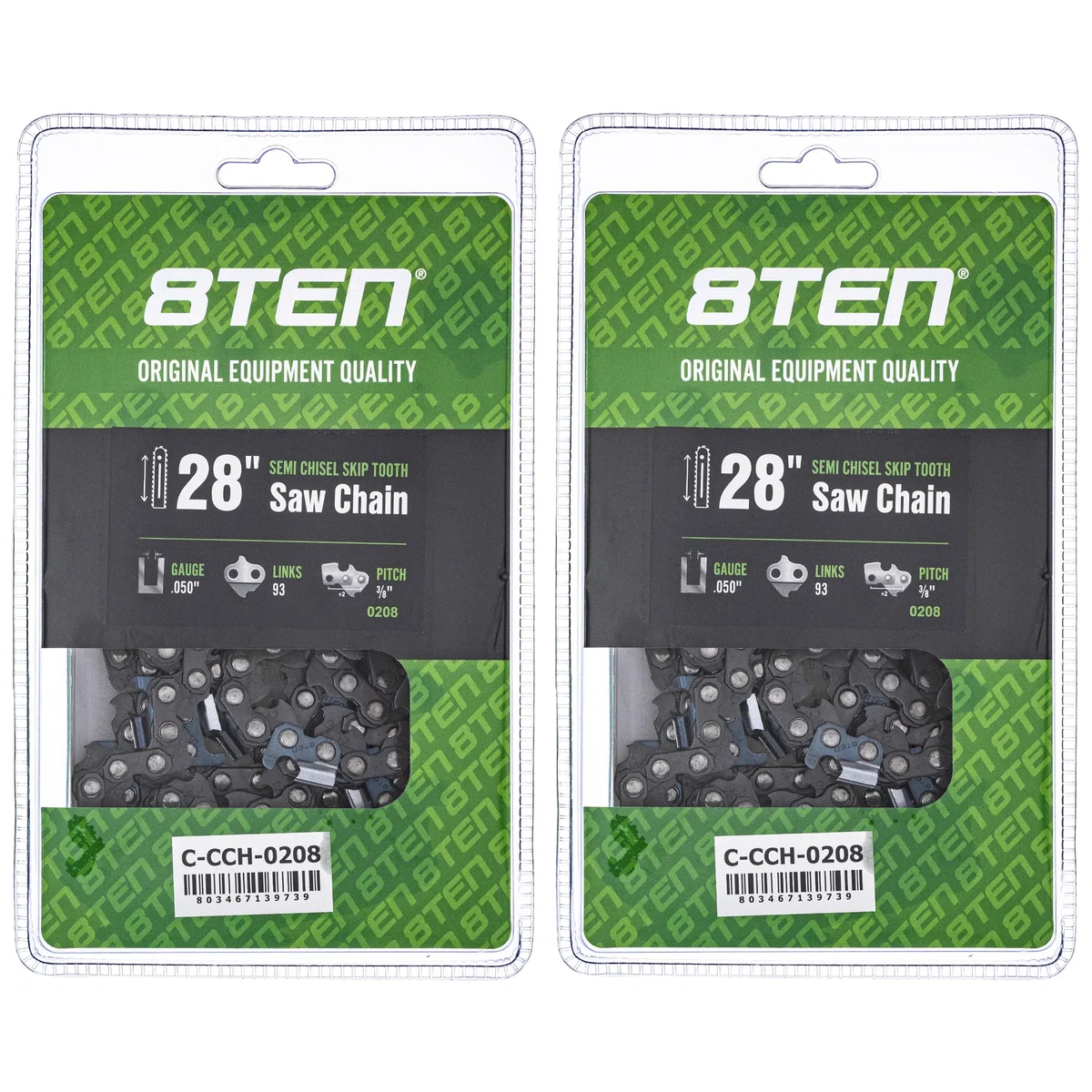 Chainsaw Chain 28 Inch .050 3/8 93DL For Homelite Echo 585550093 72EXJ093G 72EXL093G 72LPX093G | 2-PACK