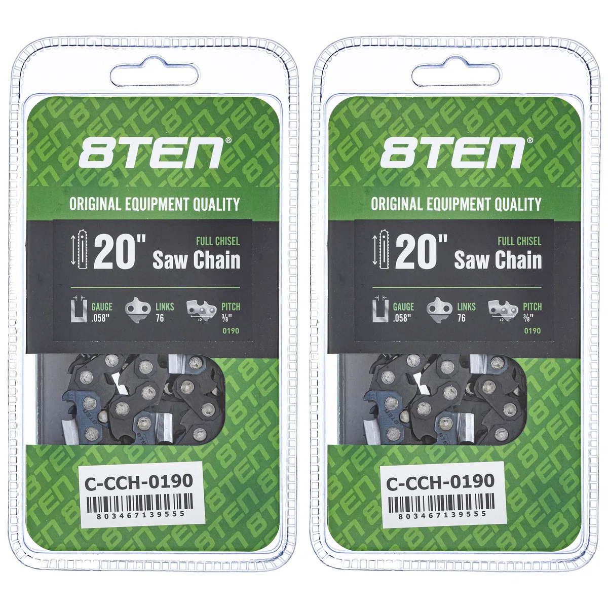 Chainsaw Chain 20 Inch .058 3/8 76DL For Blue Max Baumr-AG 21LPX076G | 2-PACK