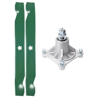 UDC Parts Mower Kit / Spindle 532174356 + 2 Pack Blades 138971 / Fits Husqvarna LTH1542 RZ4219 RZ4619 RZ4620 RZ5422 RZ5424 YTH130 Z142 Z4218 Z4219 Z4824 Z5426