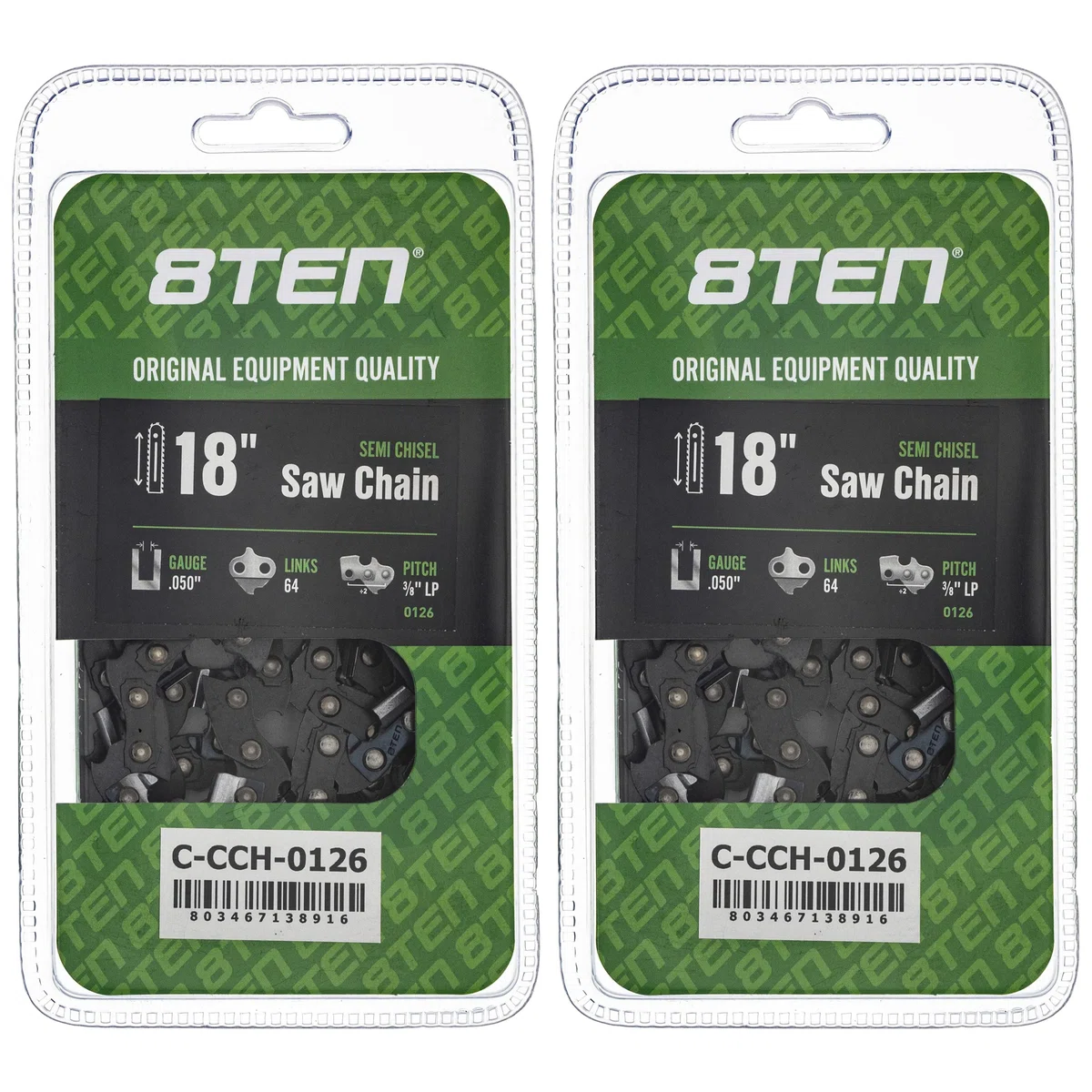 Chainsaw Chain 18 Inch .050 3/8 LP 64DL For Dolmar Homelite Dayton S64-21 H3764 91PX064 63PM364E | 2-PACK