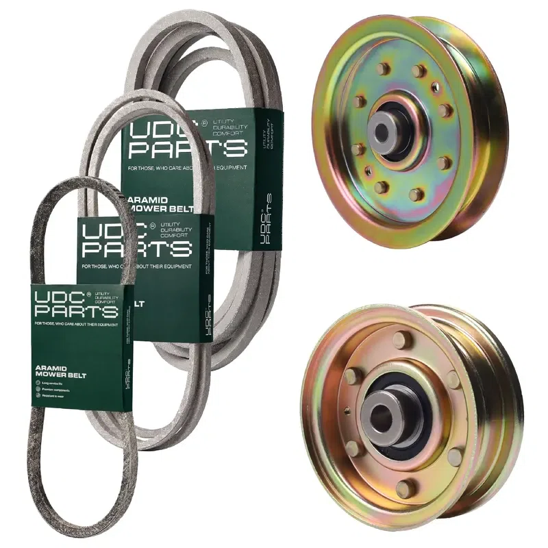 UDC Parts Mower Kit / Belt 754-04045 + Belt 754-04118 + Belt 754-0468 + Pulley 756-04224 + Pulley 956-04129 / Fits Troy-Bilt Range Rider Super Bronco