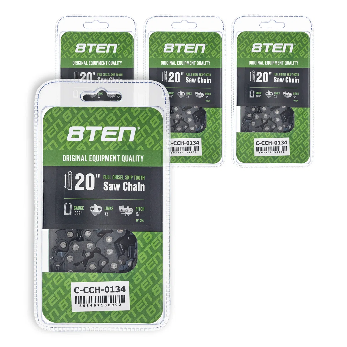Chainsaw Chain 20 Inch .063 3/8 72DL For Stihl Dolmar Makita 75LPX072G 75EXL072G 36RS372E H50S72 | 4-PACK