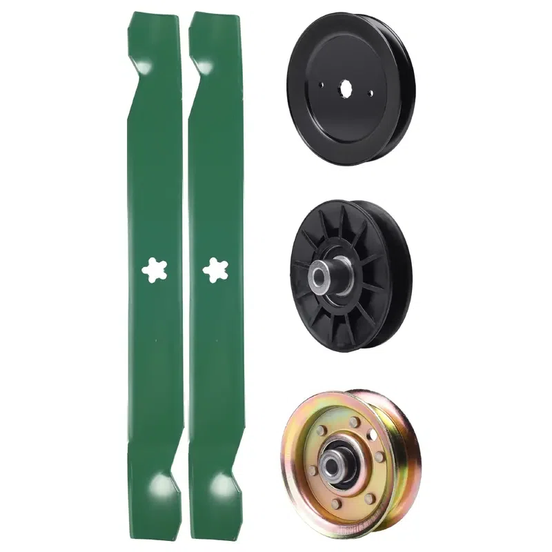 UDC Parts Mower Kit / Pulley 129861 + Pulley 532194326 + Pulley 173437 + 2 Pack Blades 138971 / Fits Husqvarna YTH2042 XP