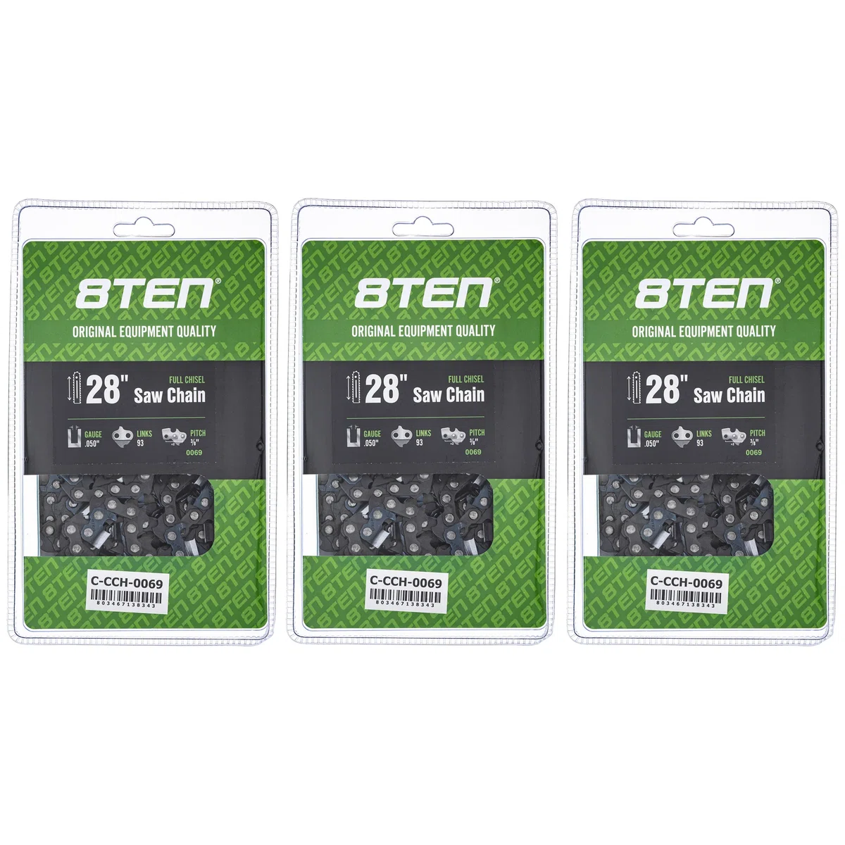 Chainsaw Chain 28 Inch .050 3/8 93DL For Homelite Echo 585550093 72EXJ093G 72EXL093G 72LPX093G | 3-PACK