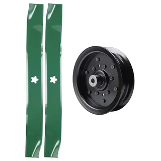UDC Parts Mower Kit / Pulley 532196106 + 2 Pack Blades 134149 / Fits Weed Eater W17542H
