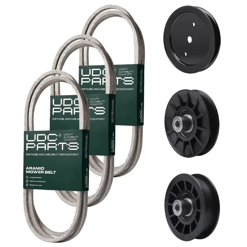 UDC Parts Mower Kit / Belt 130969 + Belt 197253 + Belt 405143 + Pulley 195945 + Pulley 532194326 + Pulley 532194327 / Fits Husqvarna YTH20K46