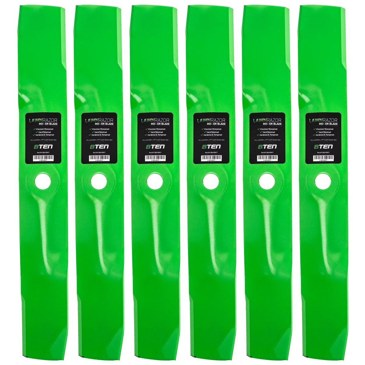 LawnRAZOR Medium Lift Blade For John Deere M143520 UC22010 UC40844 | 6-PACK