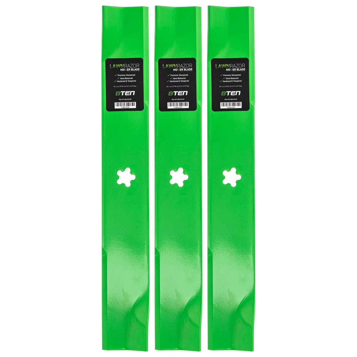 LawnRAZOR High Lift Blade For Husqvarna RedMax Jonsered 539112079 | 3-PACK