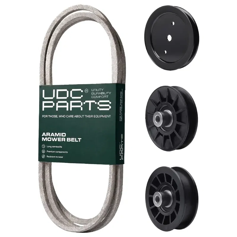 UDC Parts Mower Kit / Belt 405143 + Pulley 195945 + Pulley 532194326 + Pulley 532194327 / Fits Partner P185107H P185117H