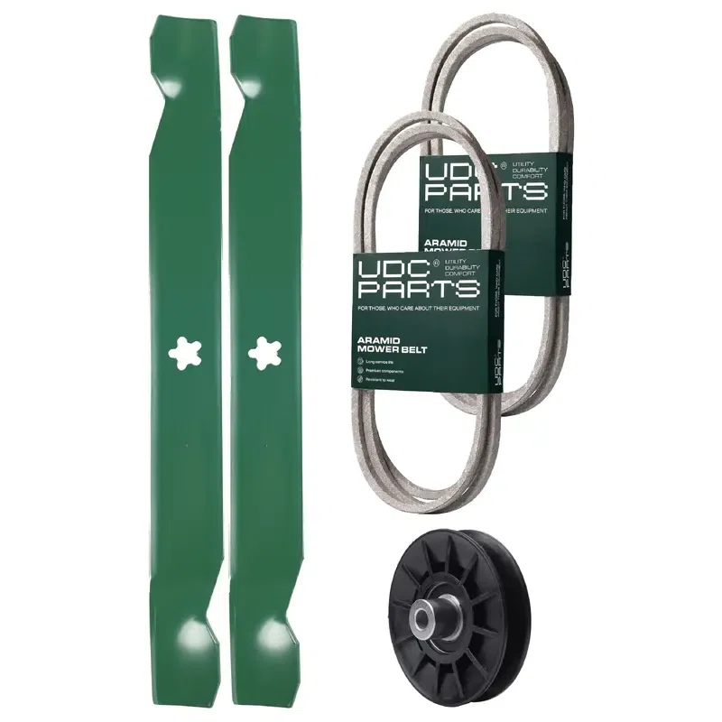 UDC Parts Mower Kit / Belt 532194346 + Belt 138255 + Pulley 532194326 + 2 Pack Blades 138971 / Fits Husqvarna LT152