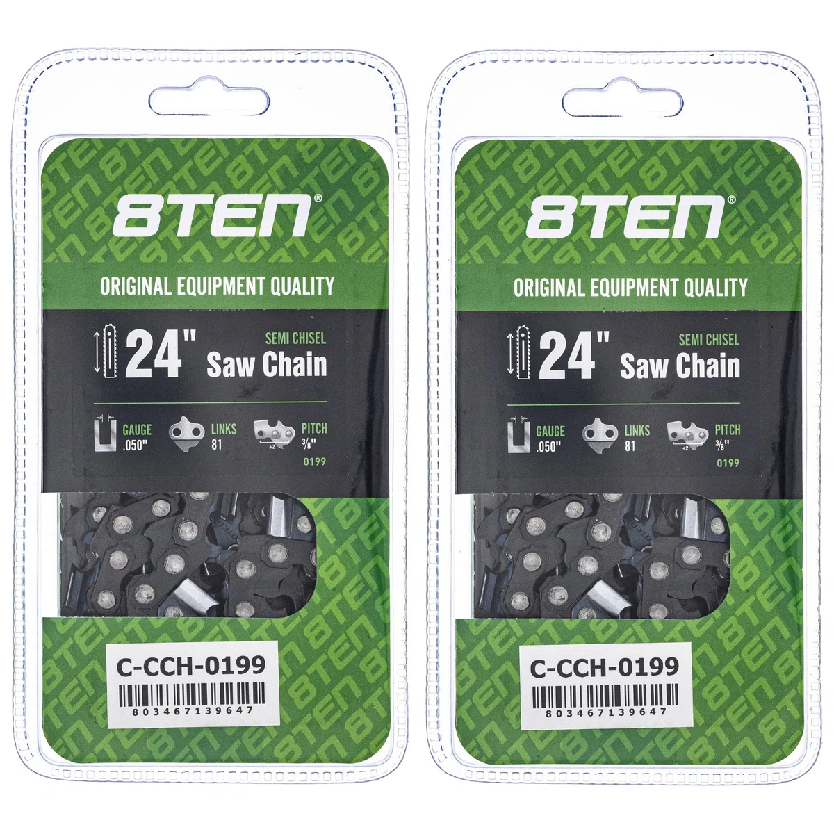 Chainsaw Chain 24 Inch .050 3/8 81DL For Homelite Echo Tanaka 72LPX081G 72LGX081G 72LPX81CQ | 2-PACK